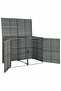 Double Wheelie Bin Shed Poly Rattan Anthracite 148x77x111 cm - 5