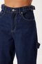 Wide Leg Jeans with Belt Detail Lri0026 Dark Blue - 6