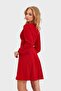 Red Deep V-Neck Flared Sandy Christmas Special Dress ALC-X9420 - 3