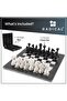 15" Black & White Marble Chess Set with Storage Box – Premium Handmade Board Game - 4