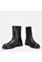 Large Size Women's Genuine Leather Low-Sole Boots 41-42-43-44-Black Leather - 4