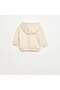 سويت شيرت بغطاء رأس وأزرار وبطانة دافئة - بيج - 3
