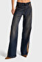 Women's T.Kot Color Loose Fit Side Suede Striped Detail Special Design Denim Jean - 4