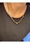Steel Necklace with Eye and Stone Detail - 2