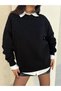 Women's Black Stone Oversized Sweatshirt 30067 - 2