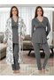 Women's Smoked Lace Long Sleeve Maternity Pajama Set with Dressing Gown 3-Piece Set Effortt - 2