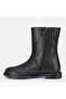 Large Size Women's Genuine Leather Low-Sole Boots 41-42-43-44-Black Leather - 7