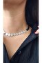 Special series serrated patterned circle plate row necklace (43 cm) - 3