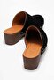 Serviola women's genuine leather clog sandals - black suede - 6