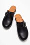 Sylive women's genuine leather clog slippers - black - 7