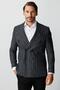 Men's Black Slim Fit / Narrow Fit Wide Swallowtail Jacket - 2
