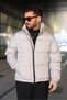 Men's Stick Collar Winter Flock Coat - 4