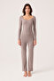 X Ece Mink Modal Fabric Long Sleeve Tracksuit Pajama Set Ribbed Pj2 - 2