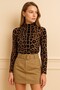 Leopard Pattern Half Fisherman Tricot-26K74022-Vi̇zon-32