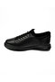 5019 Black Stretch Leather Casual Men's Shoes - 3