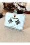 Zircon Stone Star Motif Square Women's Earrings |   Bright Silver Color – Stylish and Modern - 2