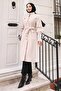 Brooch Detailed Coat Beige 19279 - 3