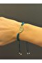 Zircon Stone Embellished Leaf Macarone Women's Rope Bracelet