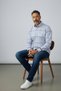Slim Fit Sports Cut Panel Pattern Men's Long Sleeve Shirt