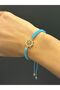 Zircon Stone Navy Rudder Macrame Rope Bracelet - 3