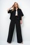 Black Linen Shirt and Palazzo Pants Set Alc-X13948 - 4