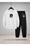 Boy's Crew Neck Sweatshirt and Sweatpants Set Emoji Football Player B Printed 3 Thread Raised