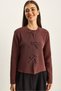 Women's Plum Pearl Bow Accessory Knitwear Cardigan Th251072 60283820 - 4