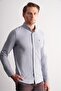 Men's Dark Navy Blue Smart Button-Down Collar Long Sleeve Slim Fit Shirt 1004255166