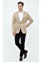 Beige Men's Italian Fit Blazer Jacket – Sleeve Patched, Slim Fit, Stylish and Modern Design - 4