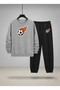 Boy's Crew Neck Sweatshirt and Sweatpants Set Yanan Top Printed 3 Thread Raised