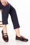 Women's Genuine Leather Comfortable Daily Ballet Flats Ndr.26300 Burgundy Patent Leather - 6