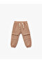 Cotton Lace-Up Cargo Pocket Detailed Fleece-Lined Jogger Sweatpants