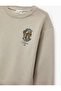 Fleece-Lined Long Sleeve Crew Neck Dog Printed Sweatshirt - 3