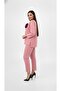 Women's Plus Size Three Quarter Sleeve Floral Detailed Two Thread Tracksuit Set 8224-26 - 2