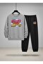 Children's Crew Neck Sweatshirt and Sweatpants Set Chase Your Dream Printed 3 Thread Raised