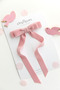 Powder Pink Velvet Ballerina Bow Clip - 3