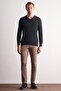 Black Half Turtleneck Pocketless Comfort Fit Classic Wool Knitwear Sweater 1012255001 - 2