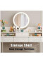 Makeup Vanity Table Dressing Table Flip Mirror With Drawers - 2