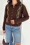 Baklava Patterned Polo Neck Knitwear Cardigan Aw25Hi0056 - 4