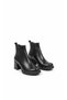 Women's Black Thick-Heeled Rubber Boots