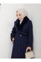Women's New Season K Double-Breasted Full-Length Coat with Collar Buttons, Fur Collar and Belt - 6
