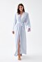 Women's Long Blue Cotton Jersey Robe