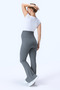 367 Gray Color Corded Fabric Shaping / Sculpting and Extra Flexible Effective High Waist Flared Maternity Leggings - 3
