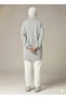 3 İplik Ş Fleece-Lined Gray O Oversized Zippered Tunic Sweatshirt - Casual Sportswear - 6