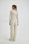 Women's Custom Made Modal Fabric Double Zipper Hooded Cardigan Beige - 4