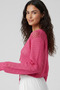 Women's Lace-Up Front Perforated Knit Cardigan