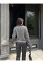 Women's Black Polo Neck Tassel Trim Knit Cardigan - 4
