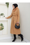 Women's New Season K Double-Breasted Collar with Buttons, Fur Collar with Belt, Knee-Length Coat - 4