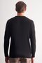 Black Crew Neck Long Sleeve Pocketless Comfort Fit Cotton Knitwear Sweater 1012255221 - 5