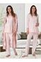 Women's Salmon Patterned Long Sleeve Design Maternity Pajama Set 3-Piece Set (Effortt)